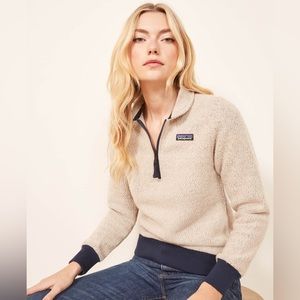 Patagonia Woolyester Fleece Pullover Quarter Zip in Oat Color— Size Small